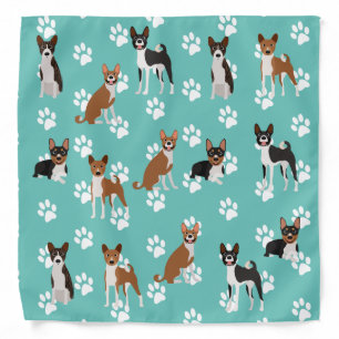 Basenji Love Hound Cute Paw Print Bandana