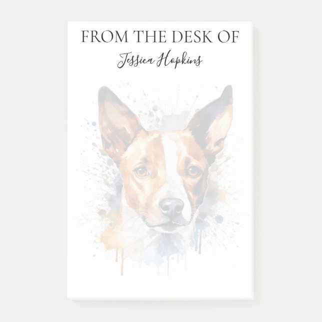 Basenji Lover Monogrammed Dog Post-it Notes (Front)