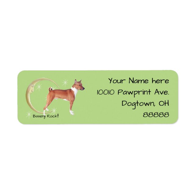 Basenji, Moon and Stars Label (Front)