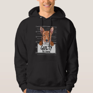 Basenji Mugshot Guilty Dog Hoodie
