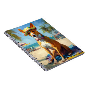 Basenji on Beach, summer gift for dog lovers Notebook