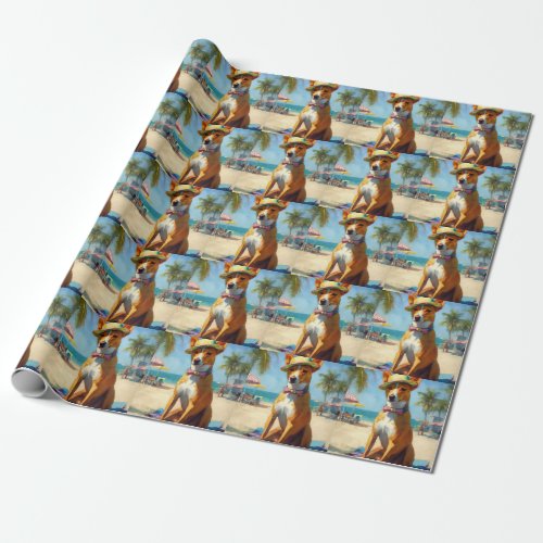 Basenji  on Beach summer gift for dog lovers  Wrapping Paper