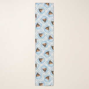 Basenji Painting Chestnut Red Brindle Cute Dog Art Scarf