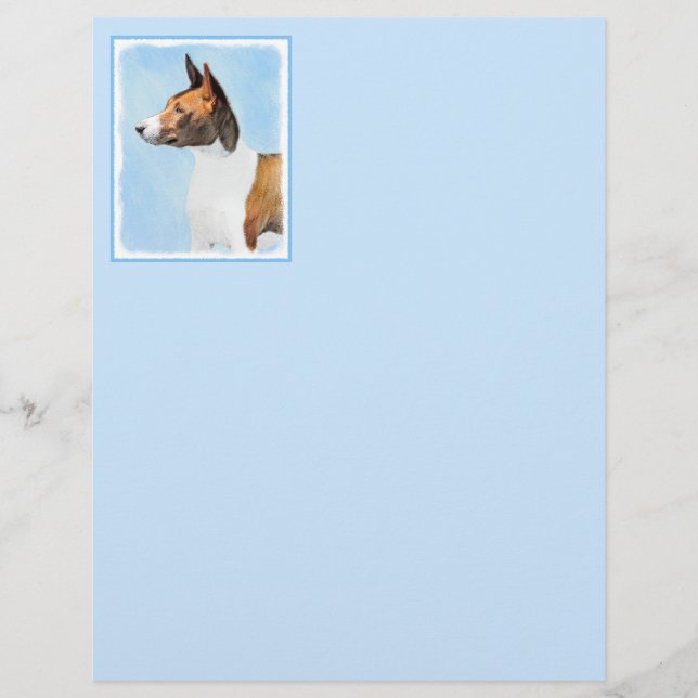Basenji Painting - Cute Original Art (Front)
