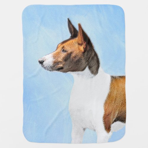 Basenji Painting _ Cute Original Art Baby Blanket