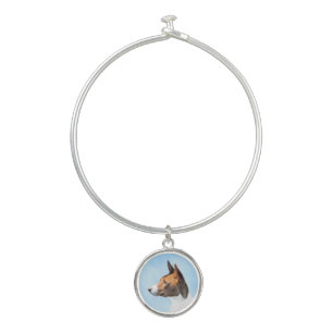 Basenji Painting - Cute Original Art Bangle Bracelet