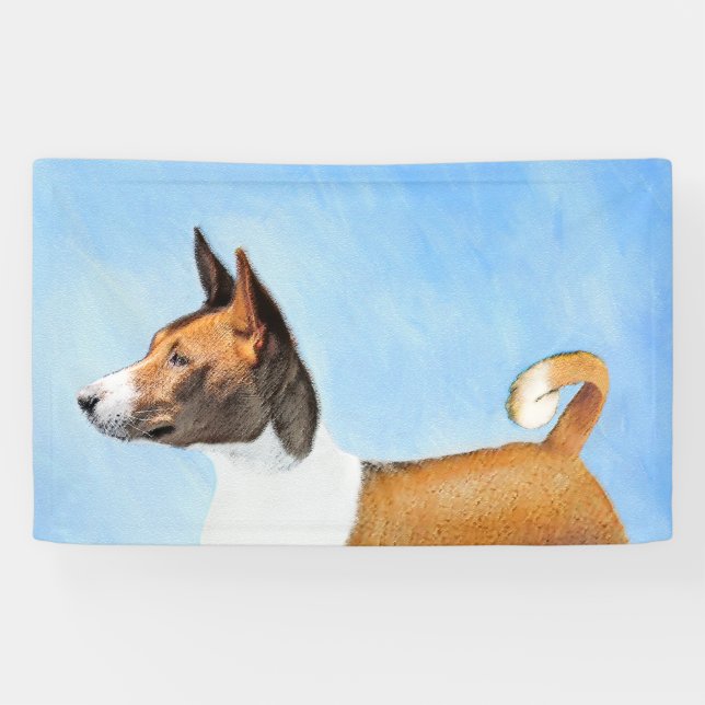 Basenji Painting - Cute Original Art Banner (Horizontal)