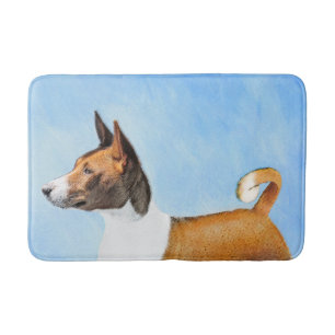 Basenji Painting - Cute Original Art Bath Mat
