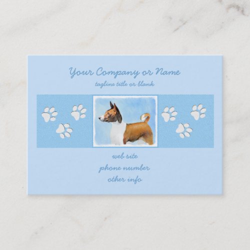 Basenji Painting _ Cute Original Art Business Card