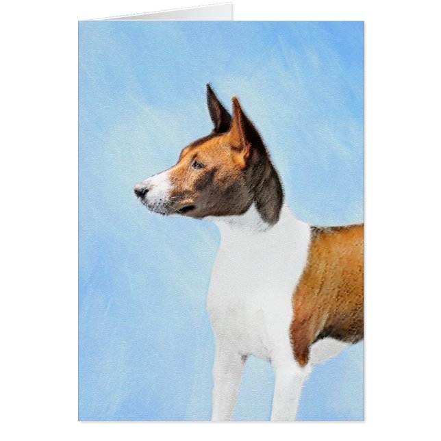 Basenji Painting - Cute Original Art Cards (Front)