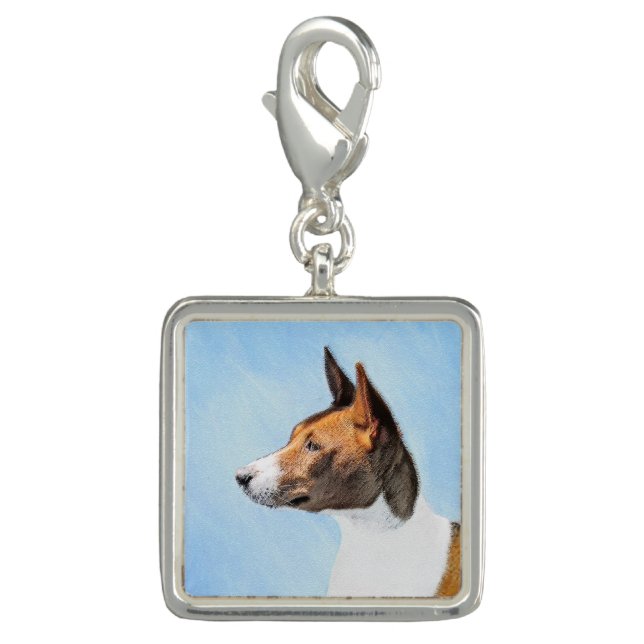Basenji Painting - Cute Original Art Charm (Front)