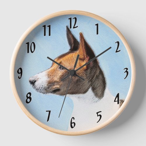 Basenji Painting _ Cute Original Art Clock