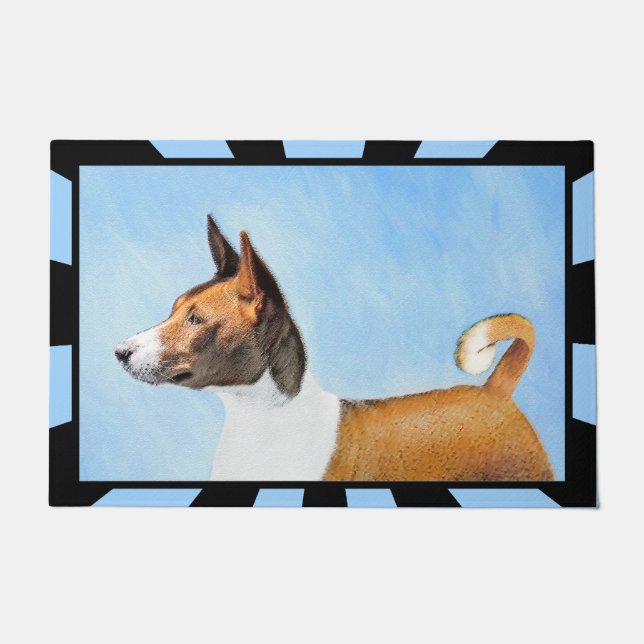 Basenji Painting - Cute Original Art Doormat (Front)