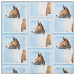 Basenji Painting - Cute Original Art Fabric