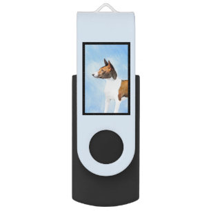Basenji Painting - Cute Original Art Flash Drive