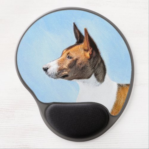 Basenji Painting _ Cute Original Art Gel Mouse Pad