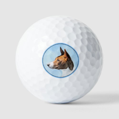 Basenji Painting _ Cute Original Art Golf Balls