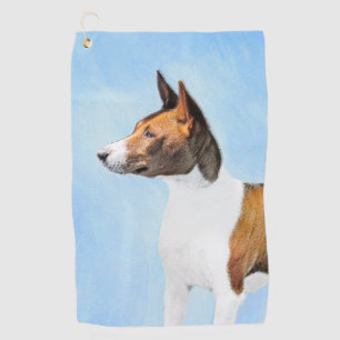 Basenji Painting - Cute Original Art Golf Towel