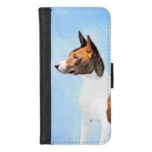 Basenji Painting - Cute Original Art iPhone 8/7 Wallet Case