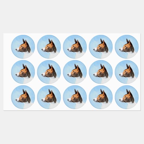 Basenji Painting _ Cute Original Art Labels