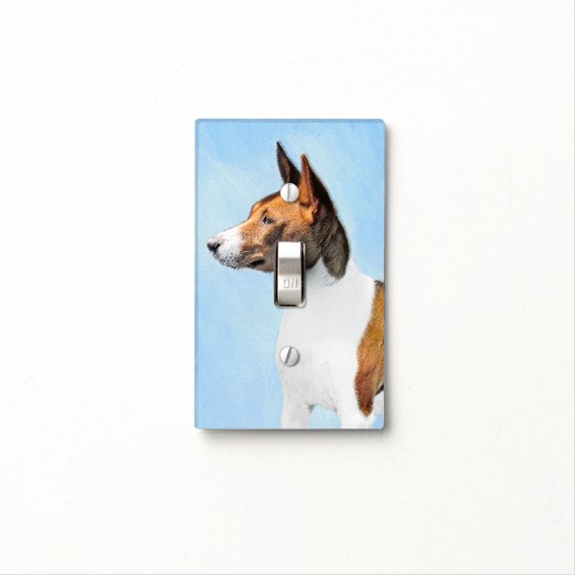 Basenji Painting - Cute Original Art Light Switch Cover (In Situ)