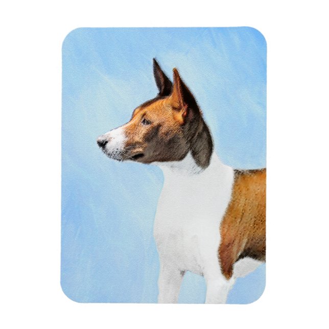 Basenji Painting - Cute Original Art Magnet (Vertical)