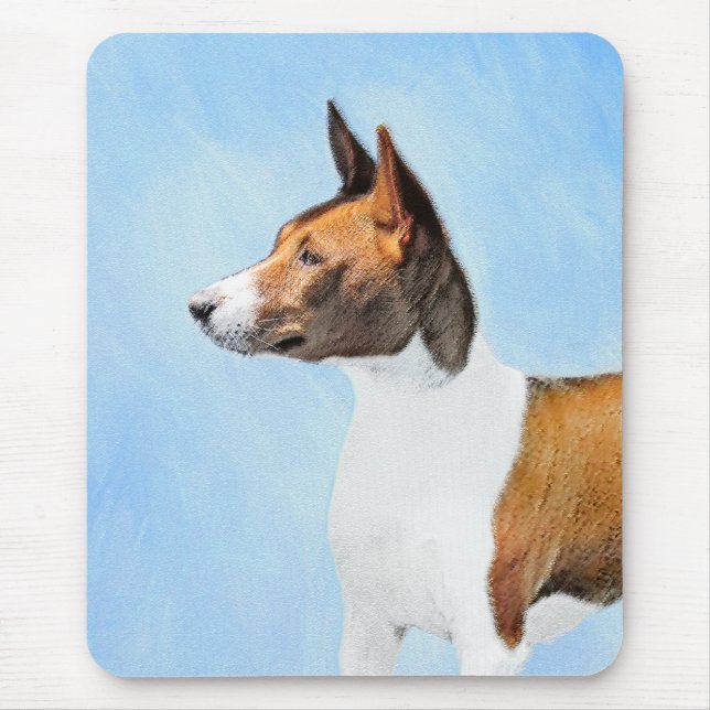 Basenji Painting - Cute Original Art Mouse Pad (Front)
