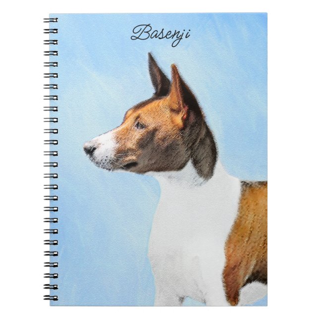 Basenji Painting - Cute Original Art Notebook (Front)