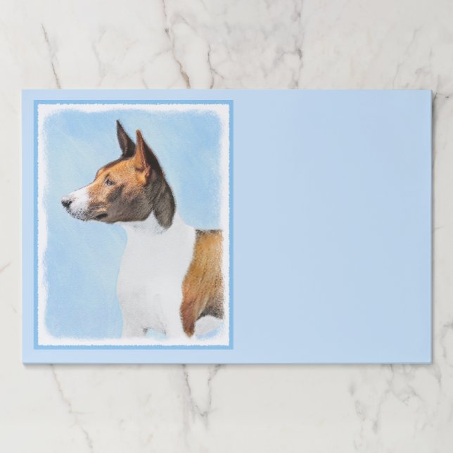 Basenji Painting - Cute Original Art Paper Pad (Front)