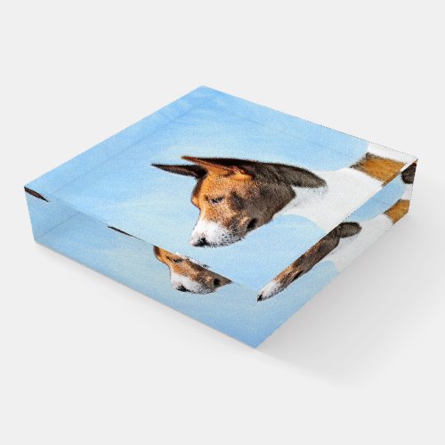 Basenji Painting _ Cute Original Art Paperweight