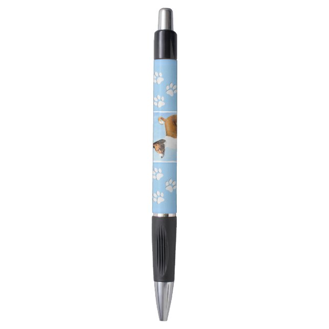 Basenji Painting - Cute Original Art Pen (Front Vertical)
