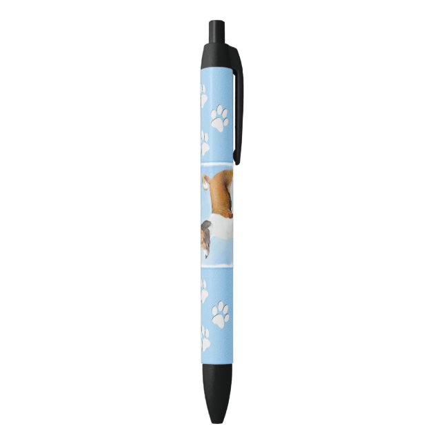 Basenji Painting - Cute Original Art Pen (Bottom (Vertical))