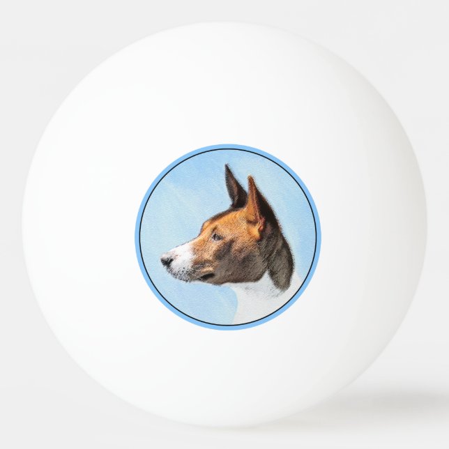 Basenji Painting - Cute Original Art Ping Pong Ball (Front)