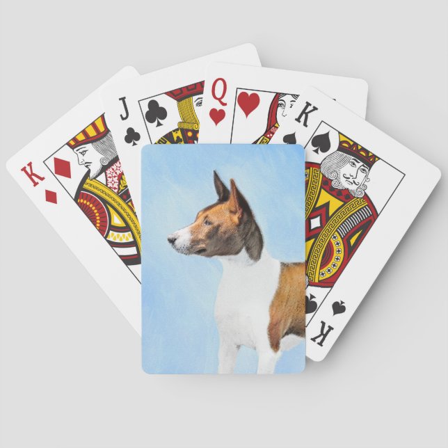Basenji Painting - Cute Original Art Poker Cards (Back)