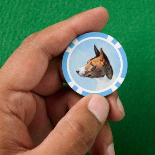 Basenji Painting _ Cute Original Art Poker Chips