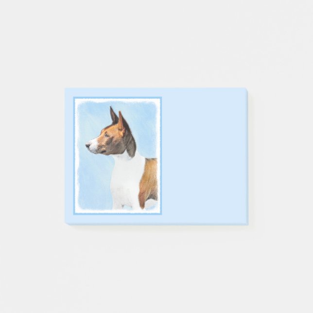 Basenji Painting - Cute Original Art Post-it Notes (Front)