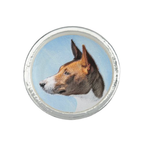 Basenji Painting _ Cute Original Art Ring