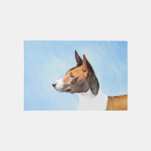 Basenji Painting _ Cute Original Art Rug