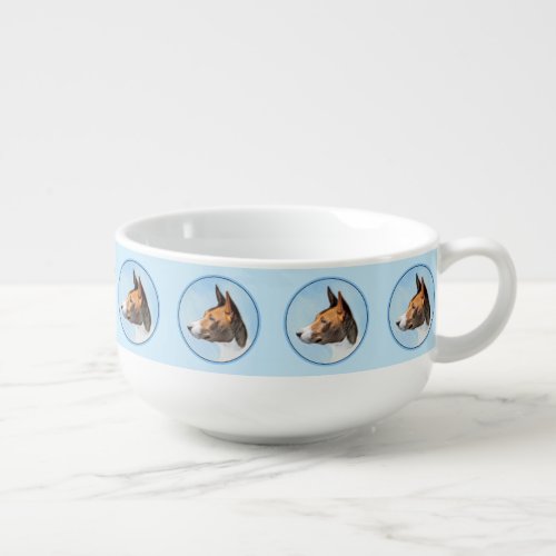 Basenji Painting _ Cute Original Art Soup Mug