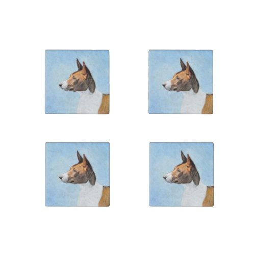 Basenji Painting _ Cute Original Art Stone Magnet