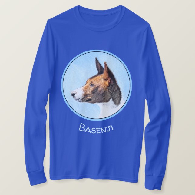 Basenji Painting - Cute Original Art T-Shirt (Design Front)