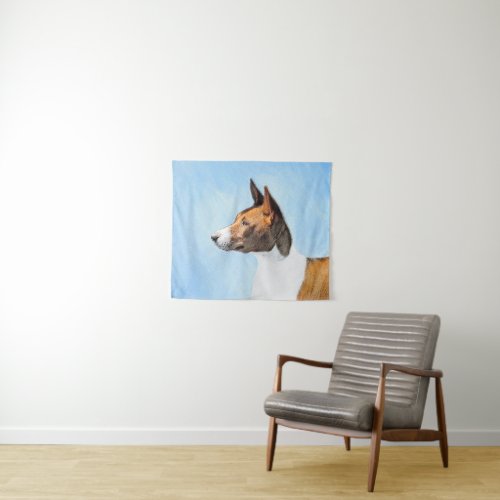 Basenji Painting _ Cute Original Art Tapestry