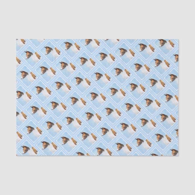 Basenji Painting - Cute Original Art Tissue Paper (Front)