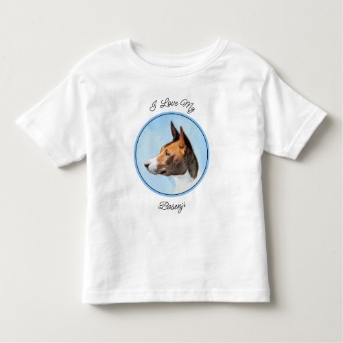 Basenji Painting _ Cute Original Art Toddler T_shirt
