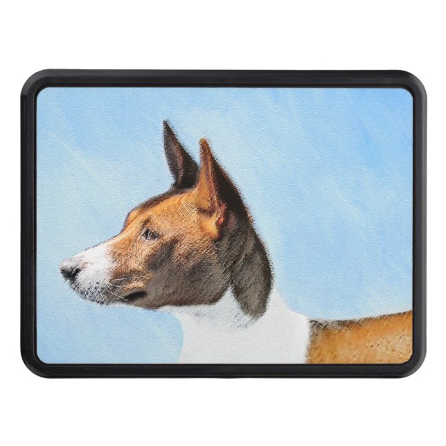Basenji Painting - Cute Original Art Tow Hitch Cover (Front)