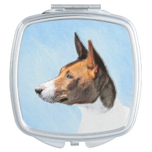Basenji Painting - Cute Original Art Vanity Mirror