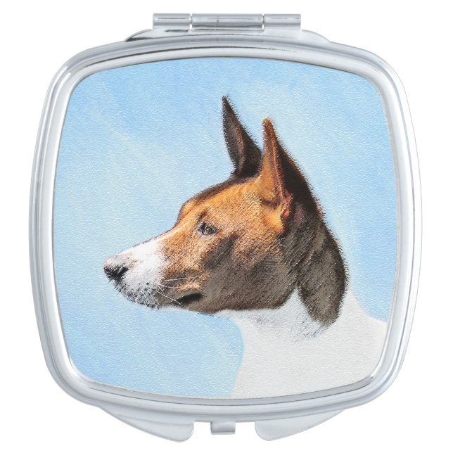 Basenji Painting - Cute Original Art Vanity Mirror (Front)