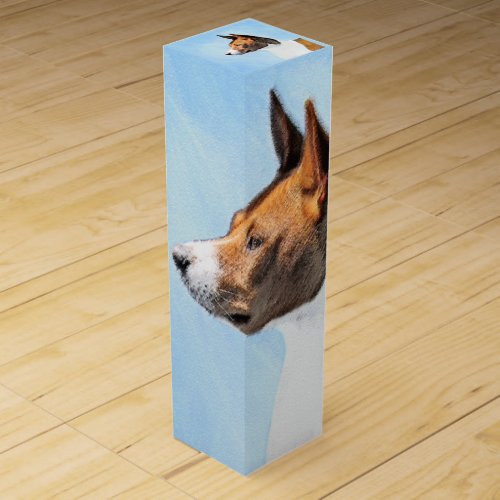 Basenji Painting _ Cute Original Art Wine Box