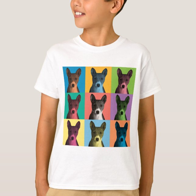 Basenji Pop-Art Youth T-Shirt (Front)