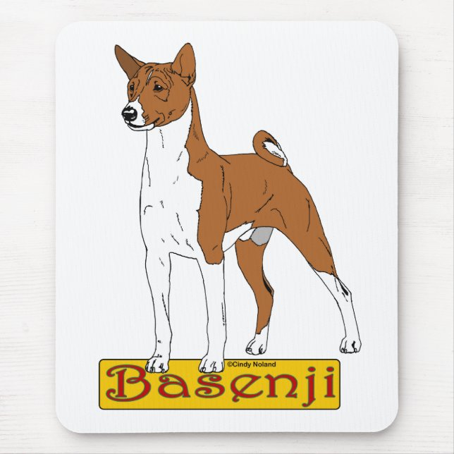 Basenji - Red Mouse Pad (Front)